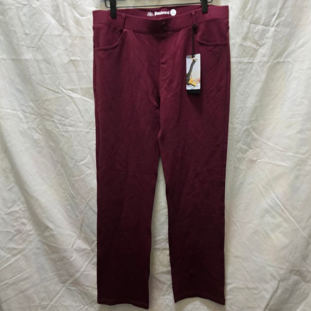 NWT Betabrand Dress Yoga Pants red/maroon large petite stretchy pull on pockets